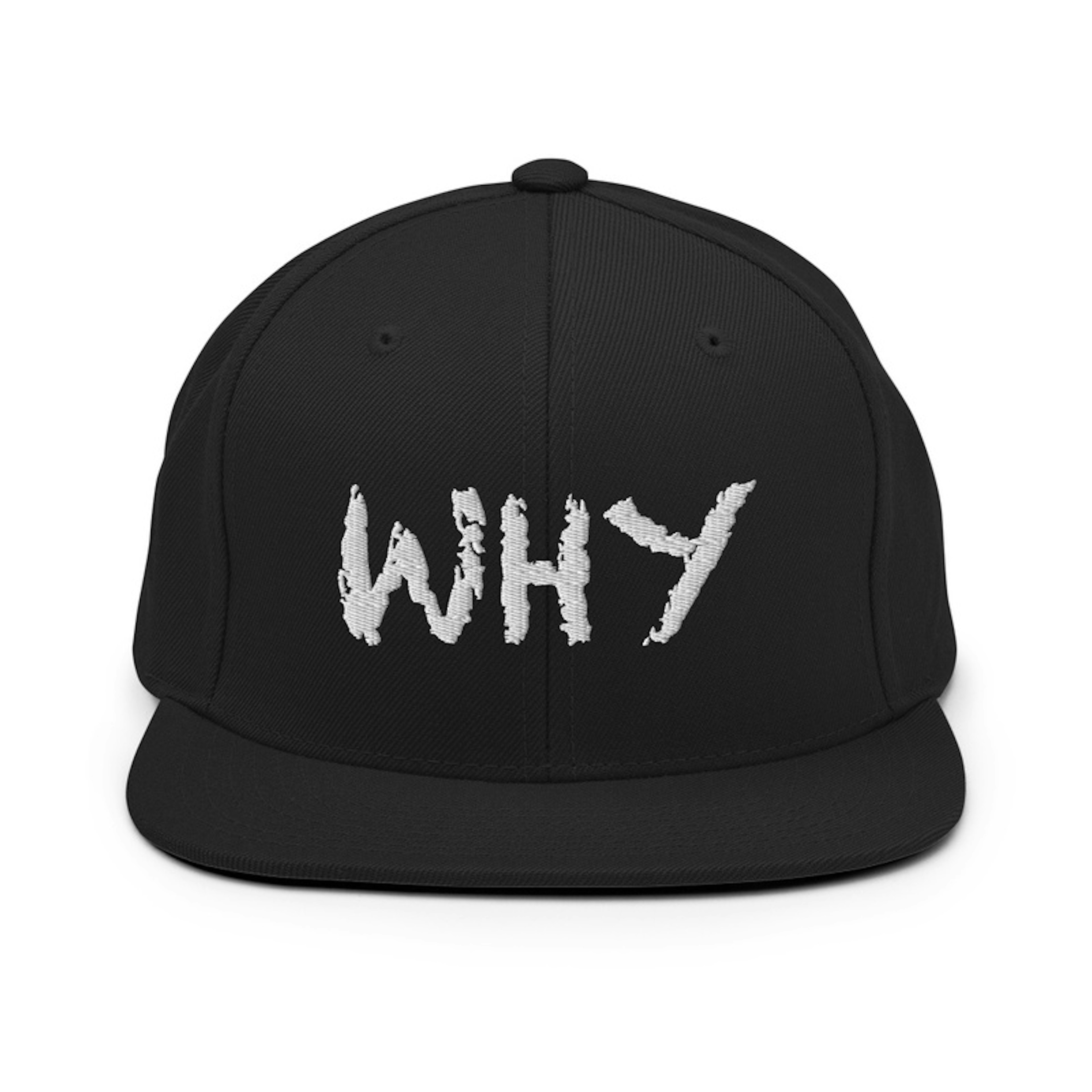 WHY Logo (White) Flat Brim Cap